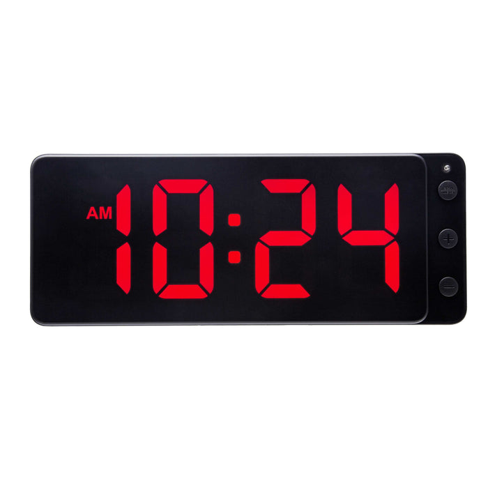 NeXtime - Tafel|Wandklok 27.2x10.8x3cm - LED - Rood - ABS - NeXtime