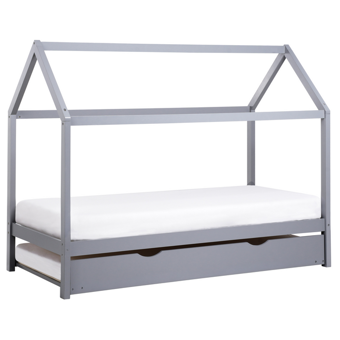 Beliani - CRILLON - Onderschuifbed - Grijs - 90 x 200 - Hout