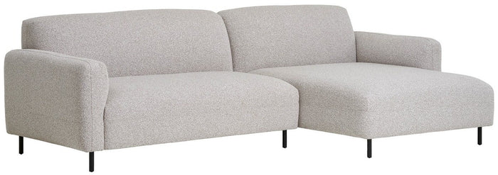 House Nordic Salvador Lichtgrijs Bouclé 2-Zits + Chaise Lounge Rechts