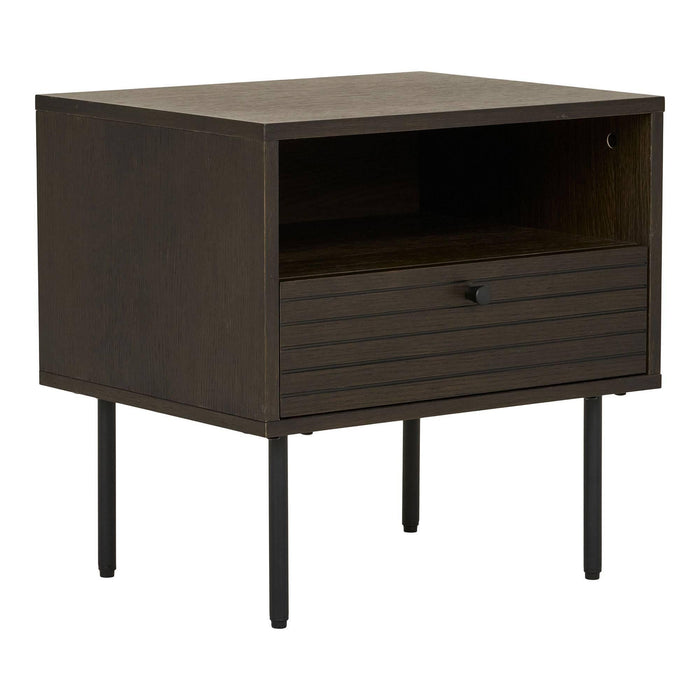 House Nordic Kyoto Gerookt Eiken Bijzettafel met Lade