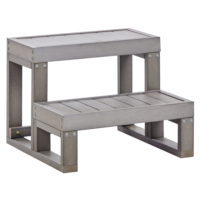 Beliani - LIMAY - Hottub trap - Grijs - Synthetisch materiaal