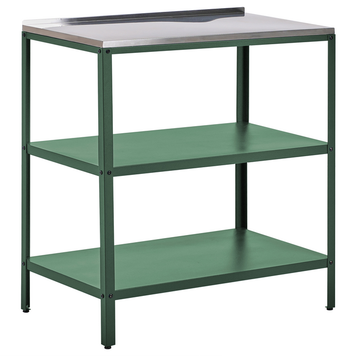 Beliani - VILAMA - Buitenkeuken eiland - Groen - 80x50x92 cm - Staal