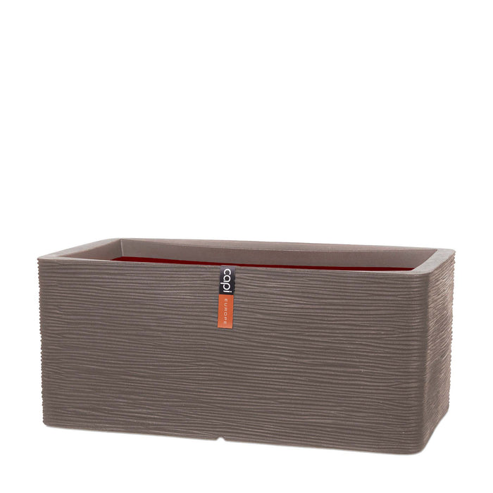 Capi Europe Bloembak rechthoek Rib NL - 73x39x32 - Warm taupe