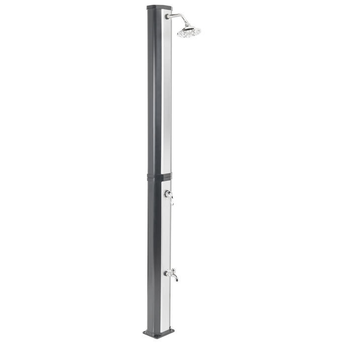 Beliani-TOPOCALMA-Buitendouche op zonne-energie-Zwart|Zilver-PVC