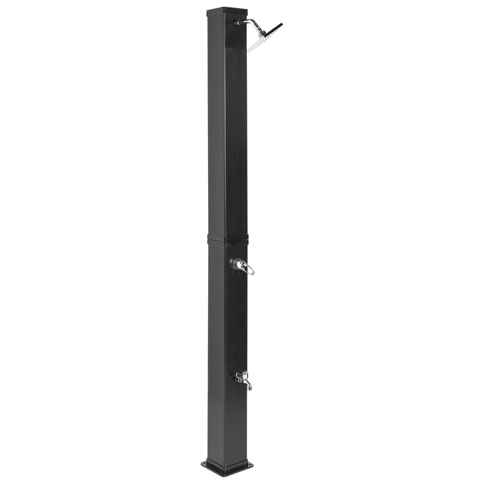 Beliani - YARACUY - Buitendouche op zonne-energie - Zwart - RVS