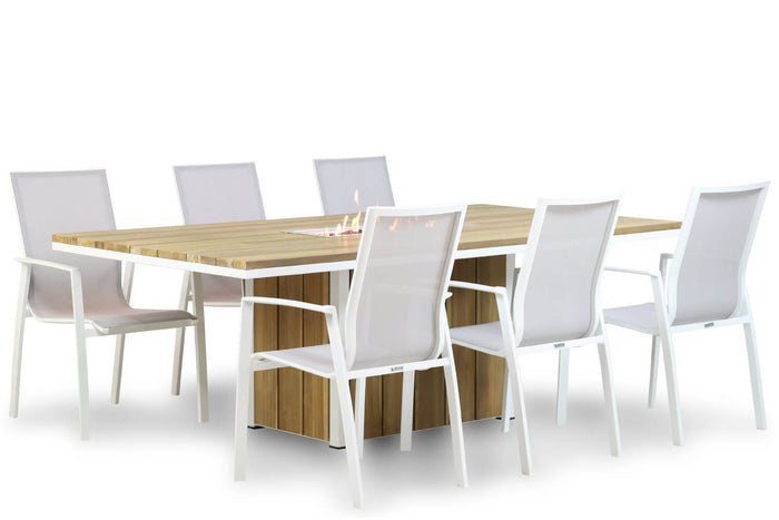 Lifestyle Garden FurnitureTuinsets met vuurtafel - Wit - 6