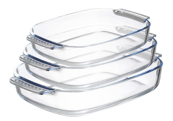 Sareva Ovenschalen - Hittebestendig glas - 2 | 2.7 | 3.8 liter - 3 delige set