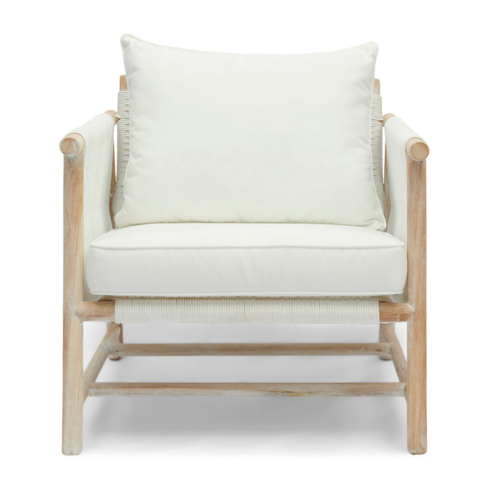 Rivièra Maison - Loungestoel Saint Tropez, Neutraal, A82 - All-Weather Rope en Teakhout, 72x95x71 cm
