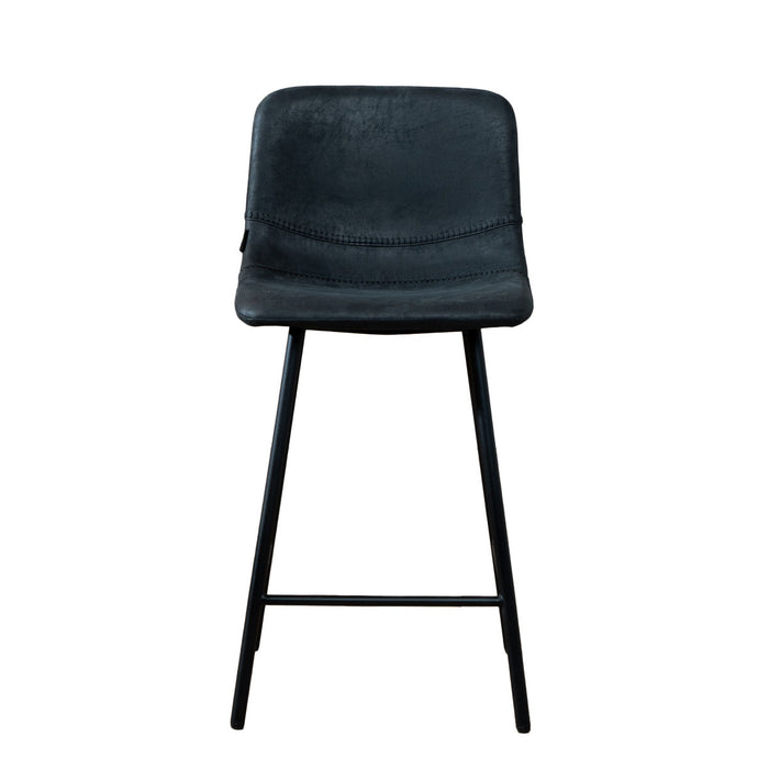 Bronx71 Industriële barkruk Mikky zwart|antraciet eco-leer 65-78 cm