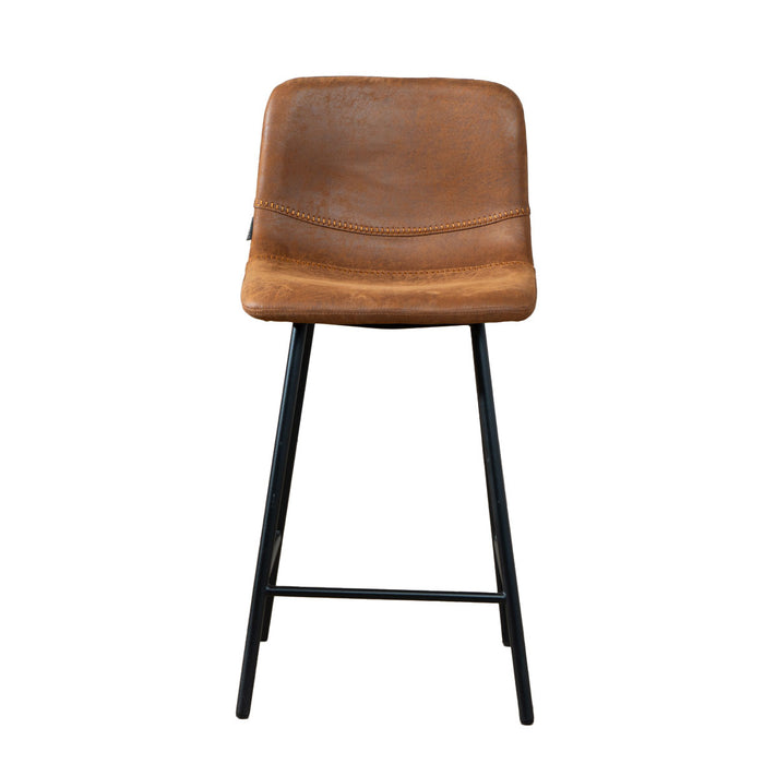 Bronx71 Industriële barkruk Mikky cognac eco-leer 65-78 cm