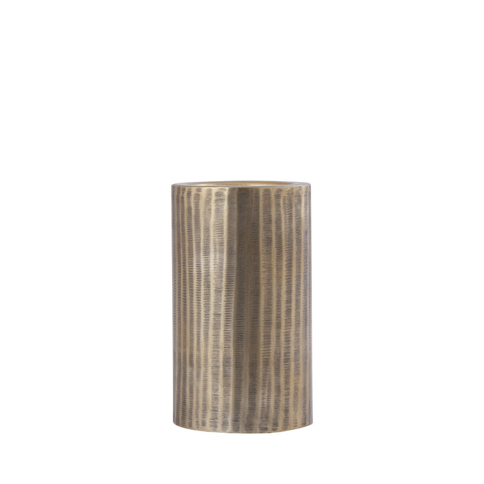 PTMD Jowad Antique Gold Alu Sheet Candle Holder Rib S