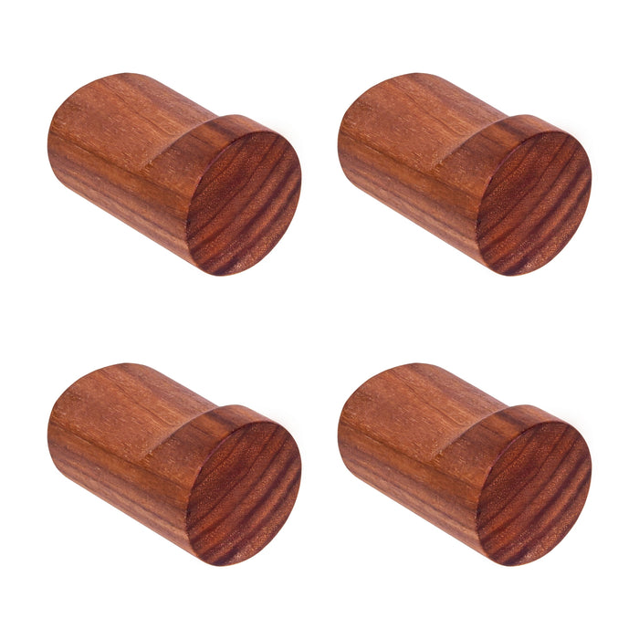 QUVIO Wandkapstok - Hout - donkerbruin - Set van 4