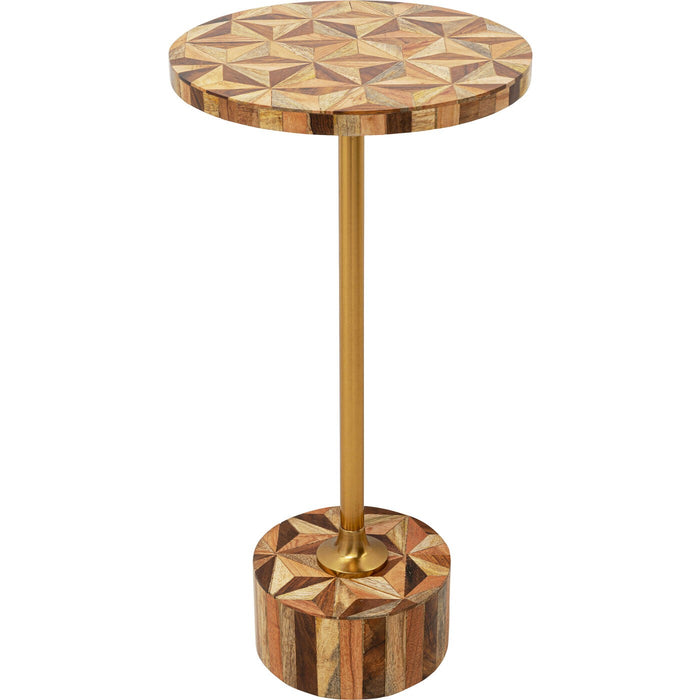 Bijzettafel Domero Geo Ø25cm bruin goud Kare Design