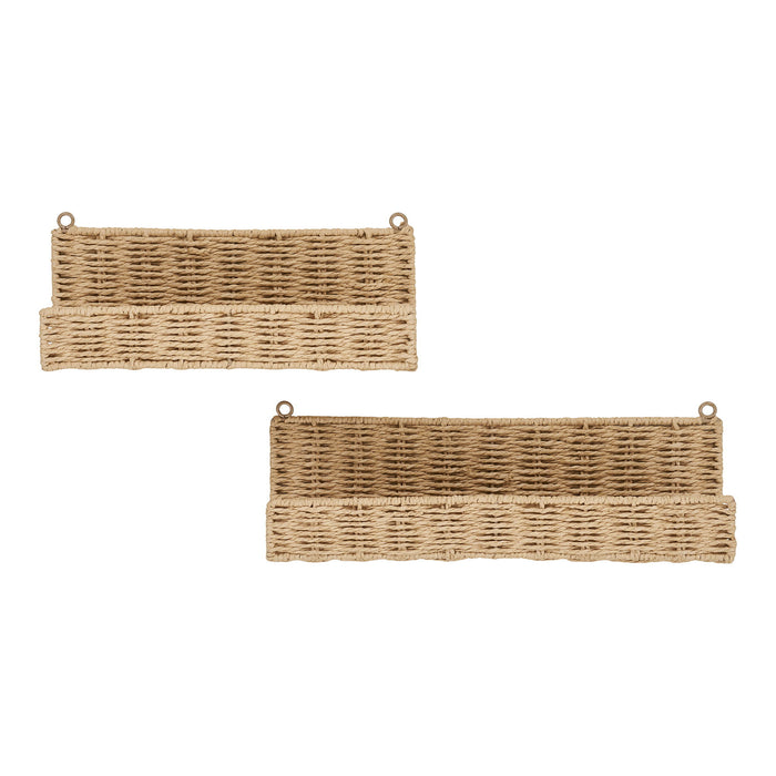 Treviso Wall Shelves - Wall shelves, paper, natural, set of 2