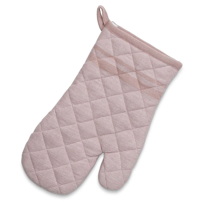 Kela - Ovenwant, Ovenhandschoen, Katoen, Roze met Streep, 31 x 18 cm -