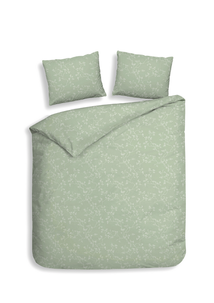 Heckett Lane Dekbedovertrek Flanel Alloro - laurel green