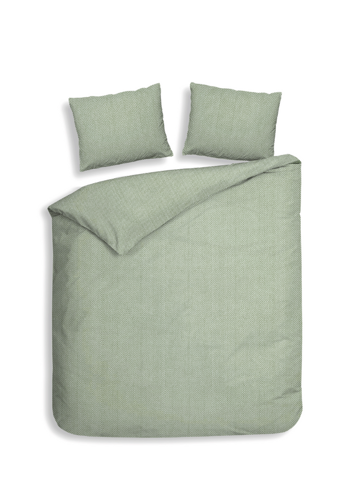 Heckett Lane Dekbedovertrek Flanel Spina - laurel green