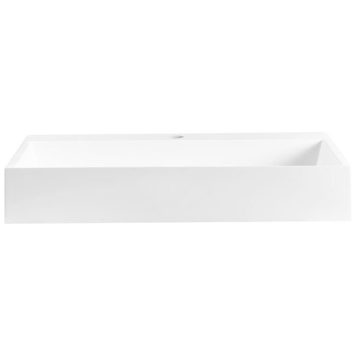 Beliani - QUENKO - Wastafel - Wit - 60 x 38 cm - Mineraalgietwerk