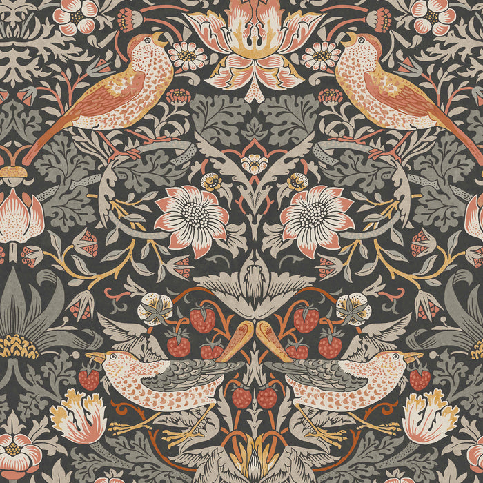 William Morris at Home vliesbehang Strawberry Thief Charcoal