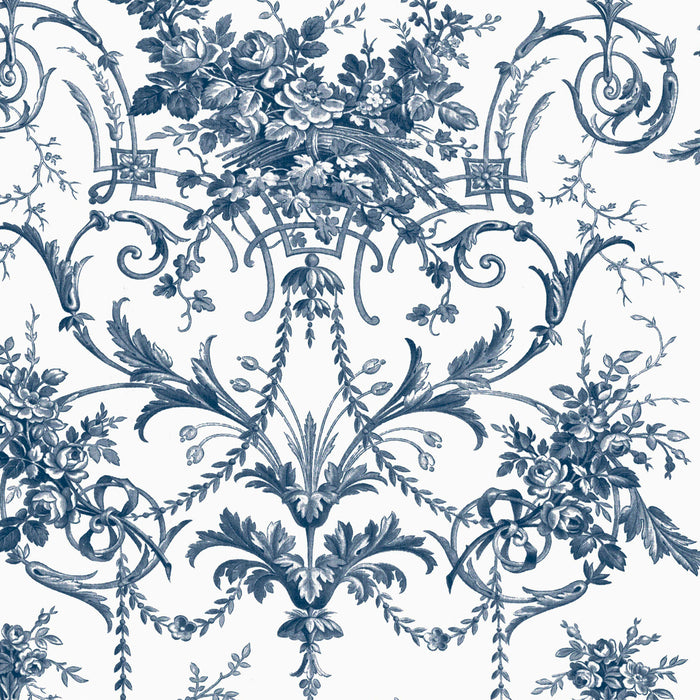Laura Ashley Tuileries Behang - Bloemen - 10mx52cm - Blauw