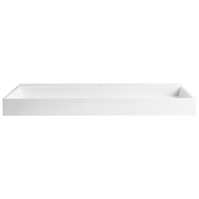 Beliani - QUENKO - Wastafel - Wit - 120 x 46 cm - Mineraalgietwerk