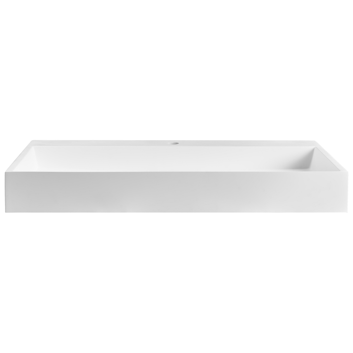 Beliani - QUENKO - Wastafel - Wit - 90 x 46 cm - Mineraalgietwerk
