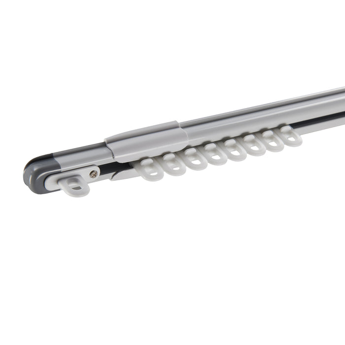 ACAZA - Gordijnrail - Uitschuifbaar van 100 tot 180 cm - Aluminium - Gebroken Wit