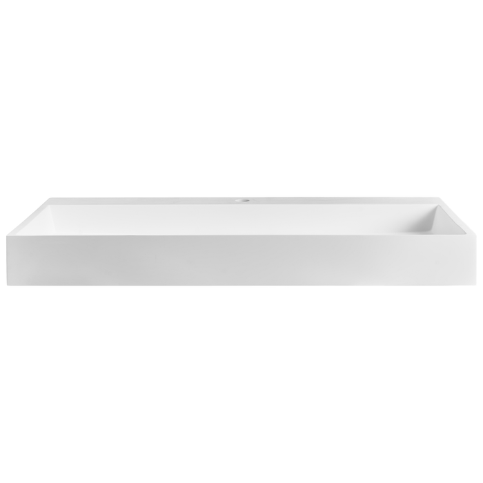 Beliani - QUENKO - Wastafel - Wit - 100 x 46 cm - Mineraalgietwerk