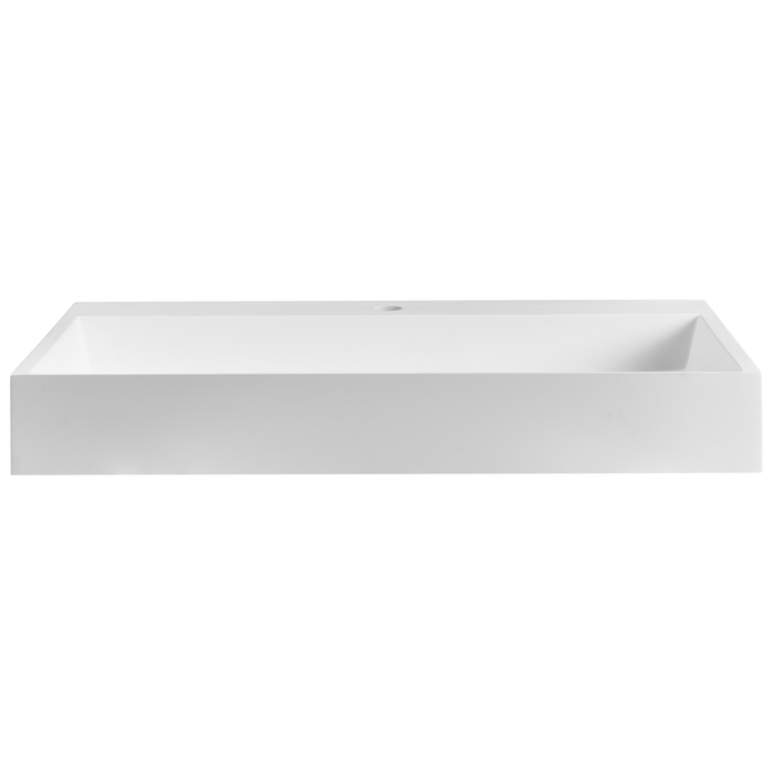 Beliani - QUENKO - Wastafel - Wit - 80 x 46 cm - Mineraalgietwerk