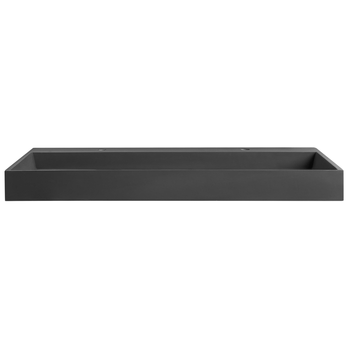Beliani-QUENKO-Dubbele wastafel-Zwart-120 x 46 cm-Mineraalgietwerk