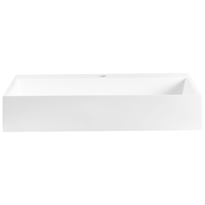 Beliani - QUENKO - Wastafel - Wit - 50 x 38 cm - Mineraalgietwerk