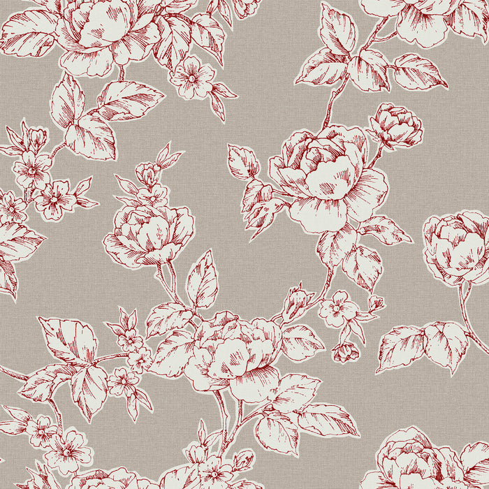 Laura Ashley Pollington Roses Behang - Bloemen - 10mx52cm - Grijs