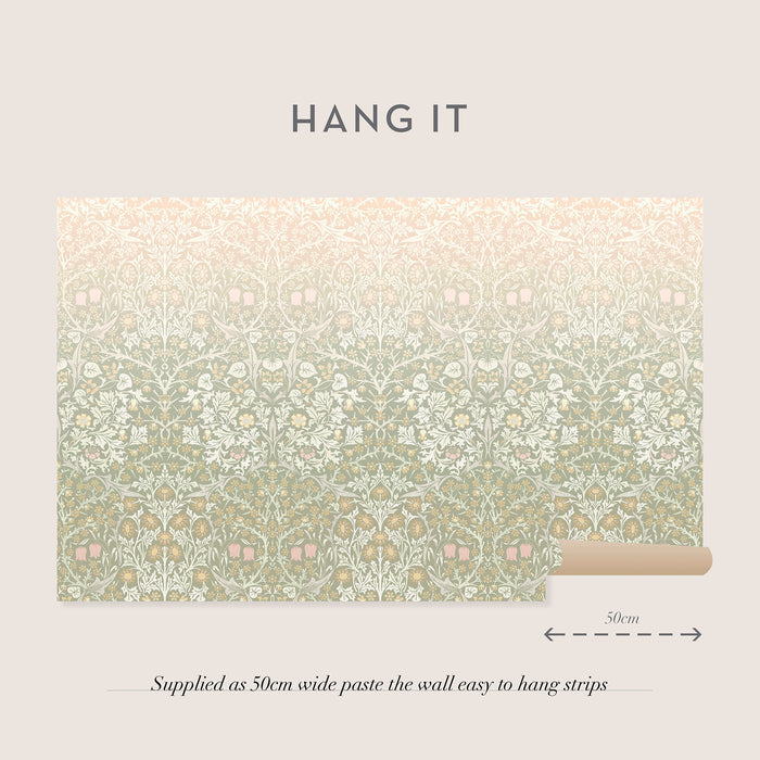 William Morris at Home Fotobehang Blackthorn Sage & Pink