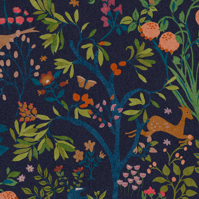 Joules vliesbehang Enchanted Woodland Navy