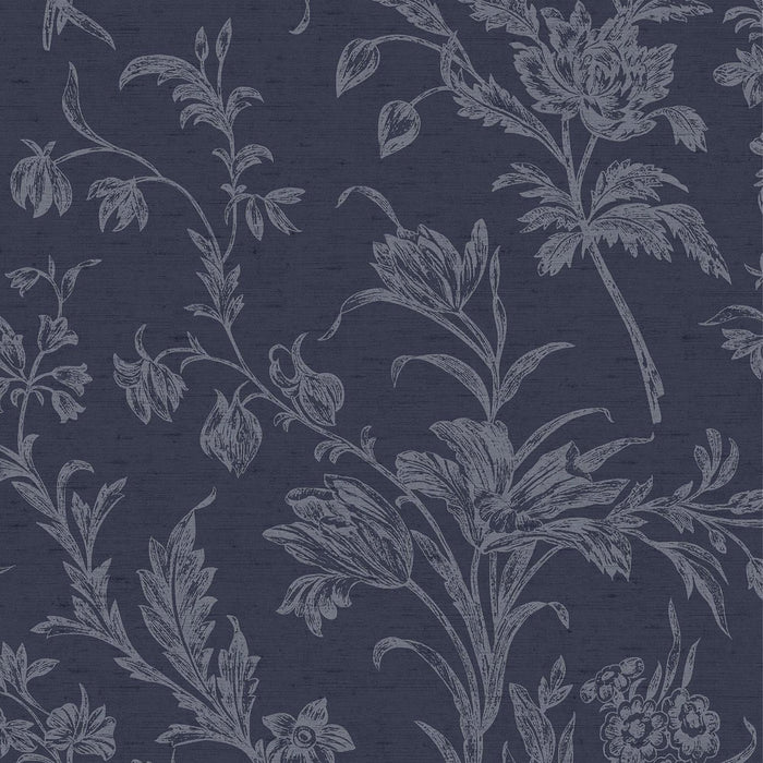Laura Ashley Lloyd Behang - Bloemen - 10mx52cm - Blauw