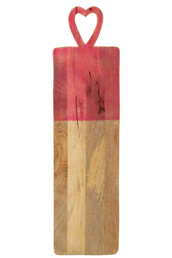 J-Line Dienblad Lang Mango Hout Roze