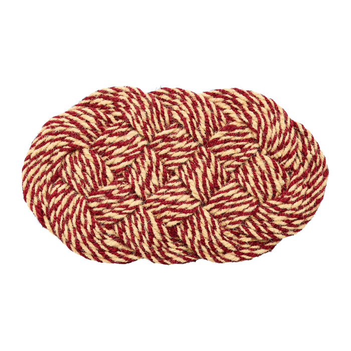 HAY Coco Swirl Deurmat - Bordeaux / Off-White