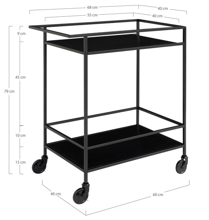 House Nordic Vita Zwarte Serveerwagen