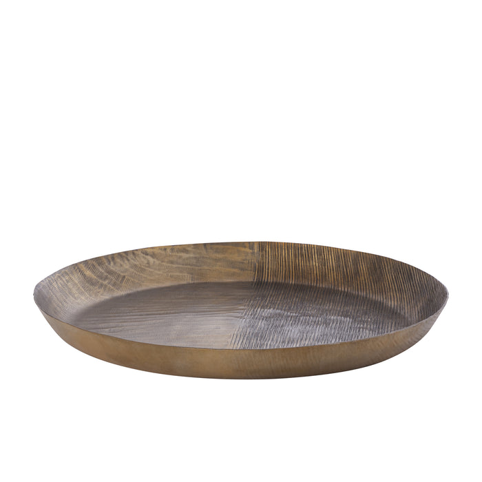 PTMD Jowad Antique Gold Alu Sheet Bowl Ribbed Round L