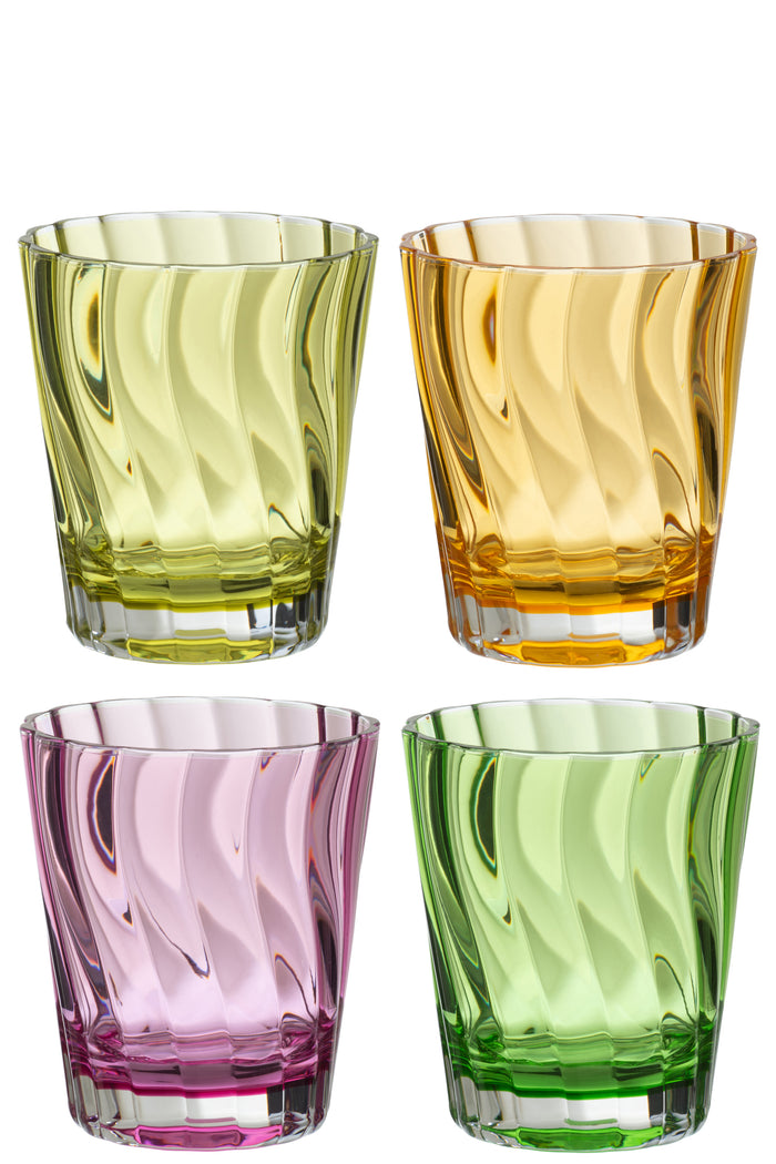 J-Line glas - kunststof - mix - doos van 4