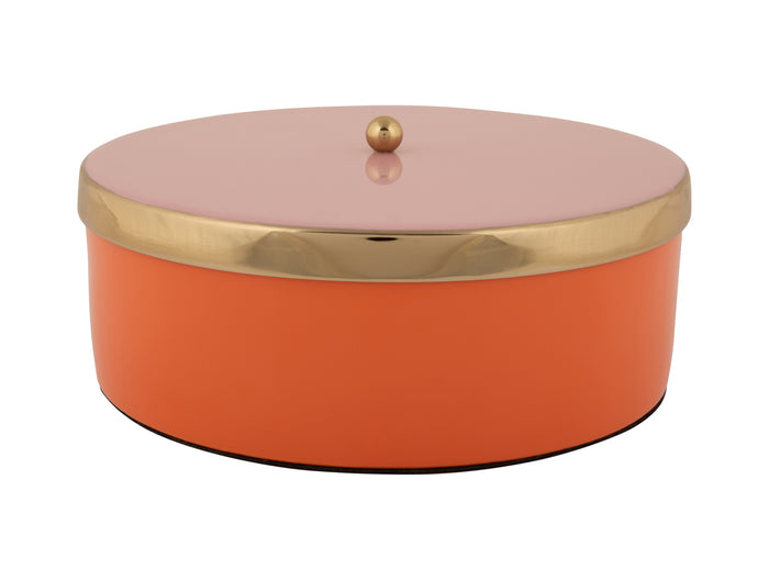 Present Time - Opbergbox Double Funky Large - Bright orange & Soft pink