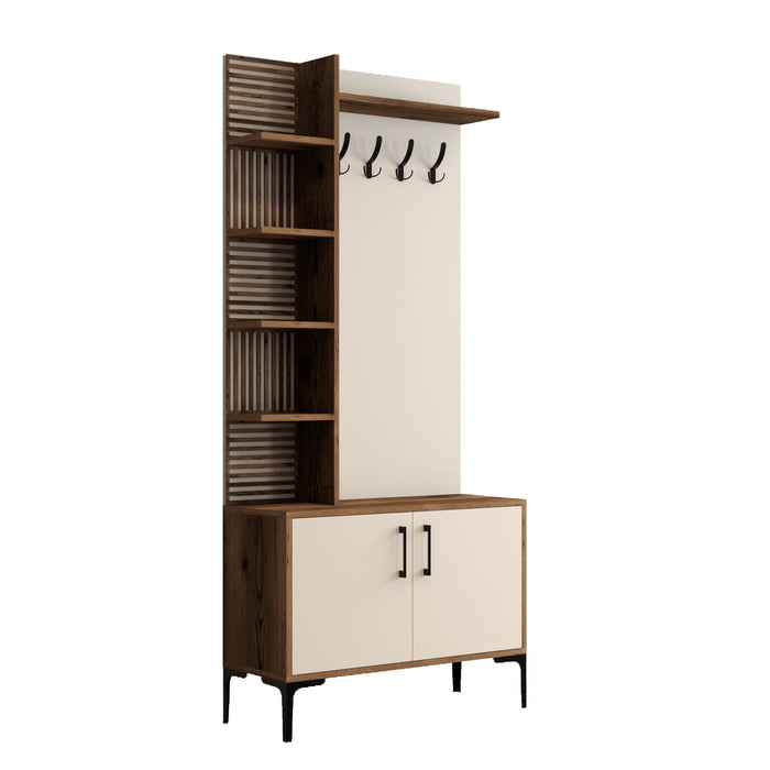 Giga Meubel - Garderobemeubel Walnoot|Crème Hout - 200cm - Viyana