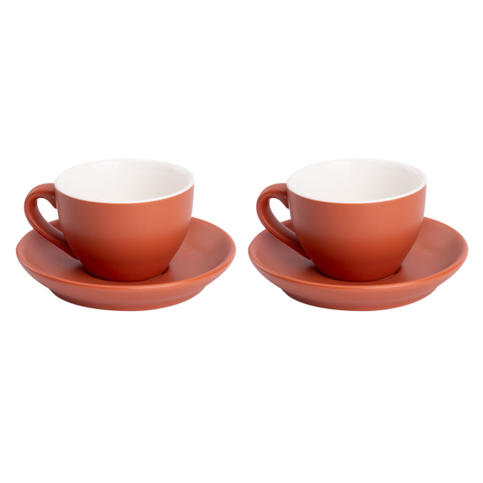 Palmer Cappuccinokop en schotel Colors Mat 18 cl 14 cm Bruin Porselein 2 stuks
