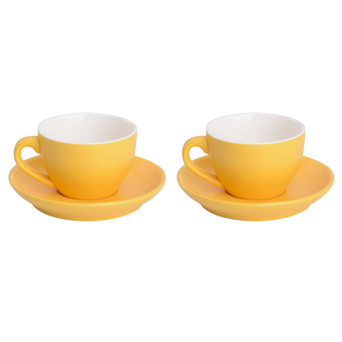 Palmer Cappuccinokop en schotel Colors 18 cl 14 cm 2 stuks