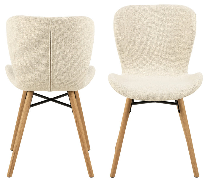 Giga Living - Eetkamerstoel Stof Créme - Zaria - Set van 2