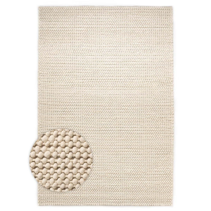 Nordic Weavers Wollen vloerkleed - Løkke ivoor - 160x240 cm