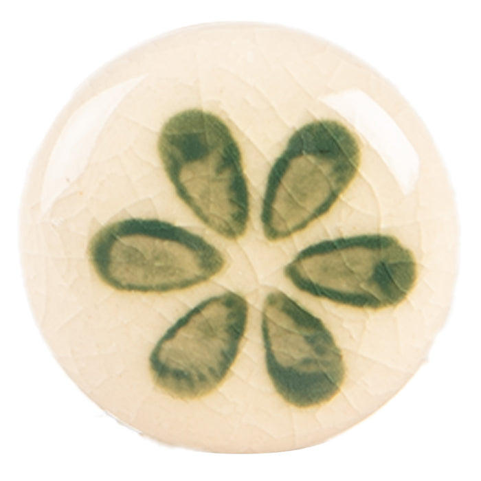 Clayre & Eef Deurknop Ø 3x3 cm Beige Groen Keramiek