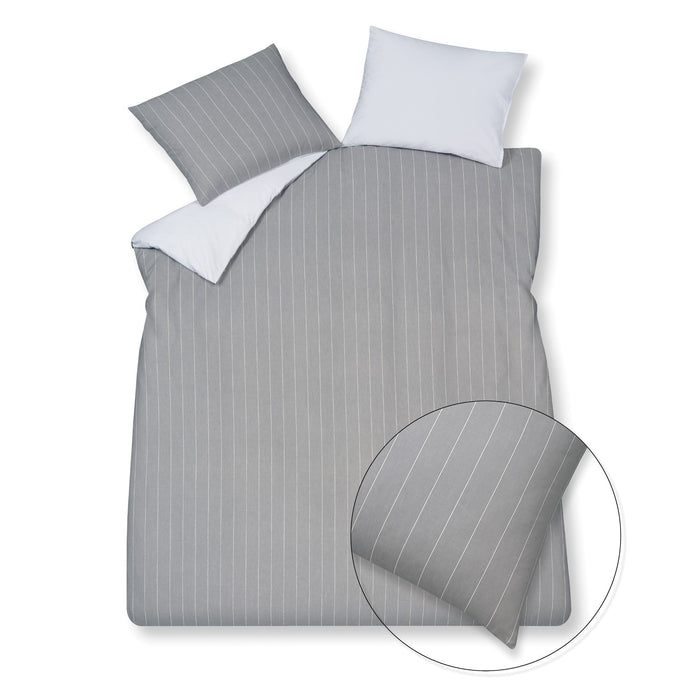 Dekbedovertrek Home Puglia Grey | 140 x 200|220 cm | Grijs | Katoen