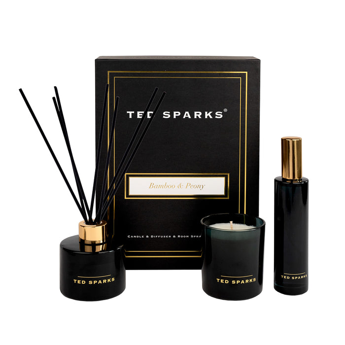 Ted Sparks - Geurkaars & Geurstokjes Diffuser - Gift Set - Tonka &