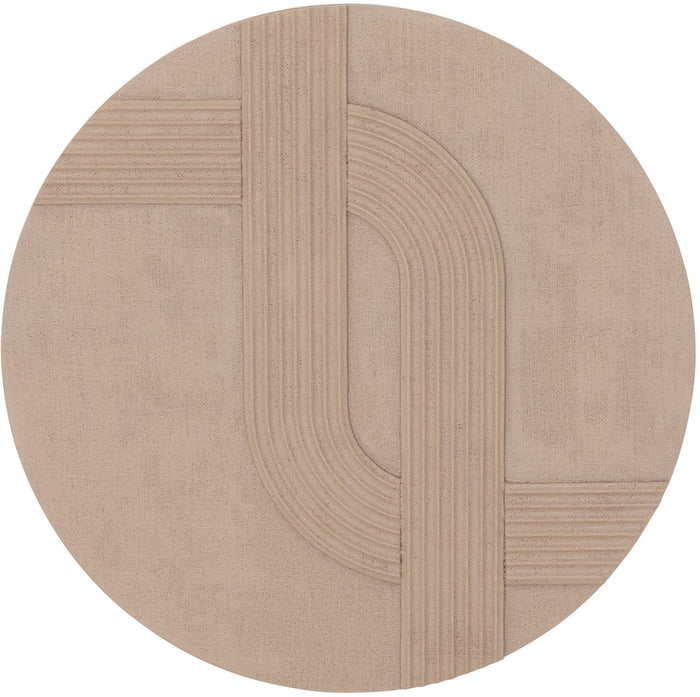 MUST Living Wall panel Ronja,Ø86x5 cm, fluted jute brown
